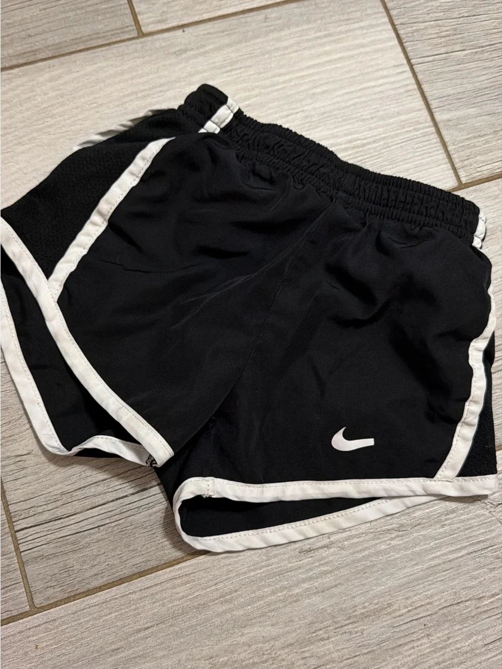 Nike Black Shorts with White Trim and Swoosh